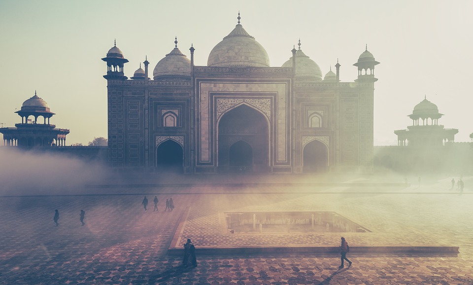 Vue sur le temple du Taj Mahal en Inde